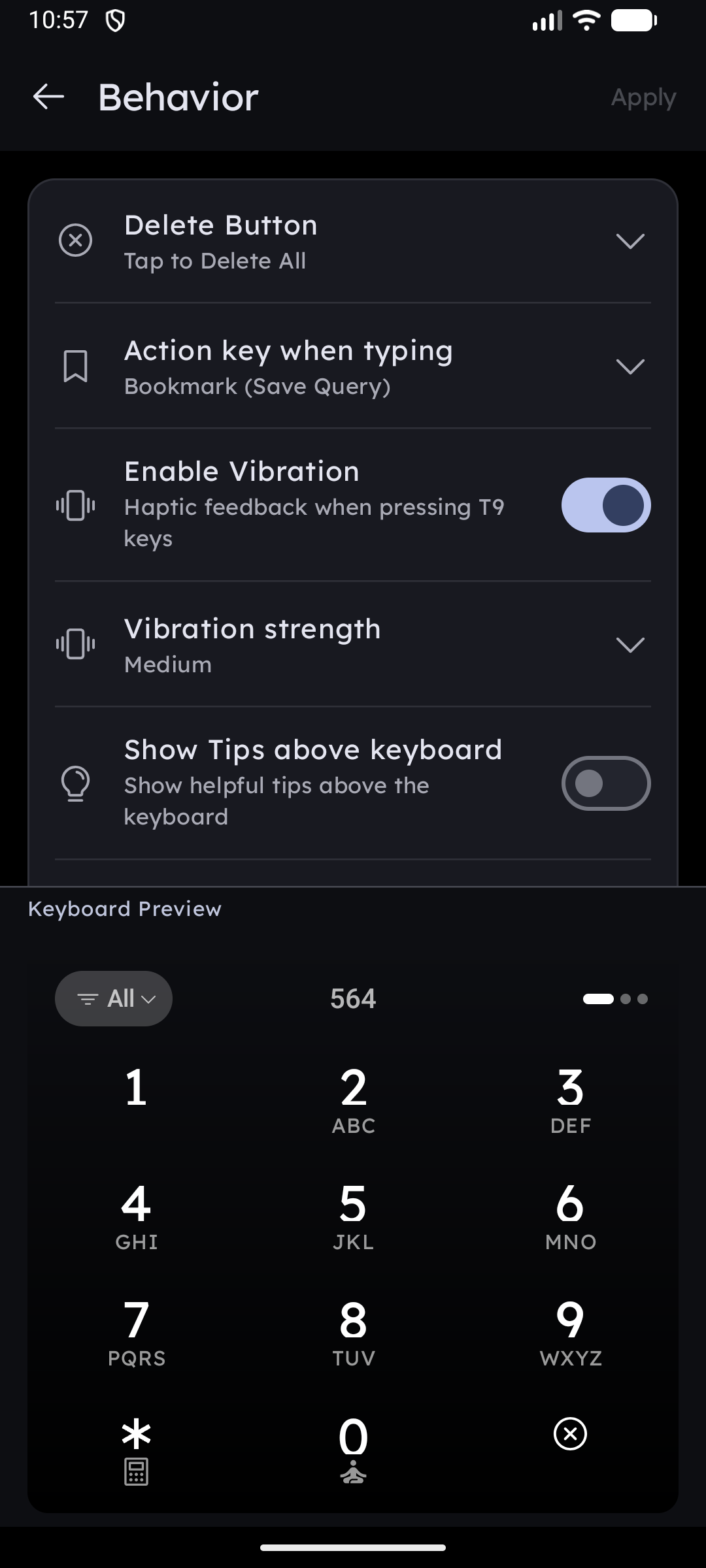 Keyboard Sound & Vibration Settings