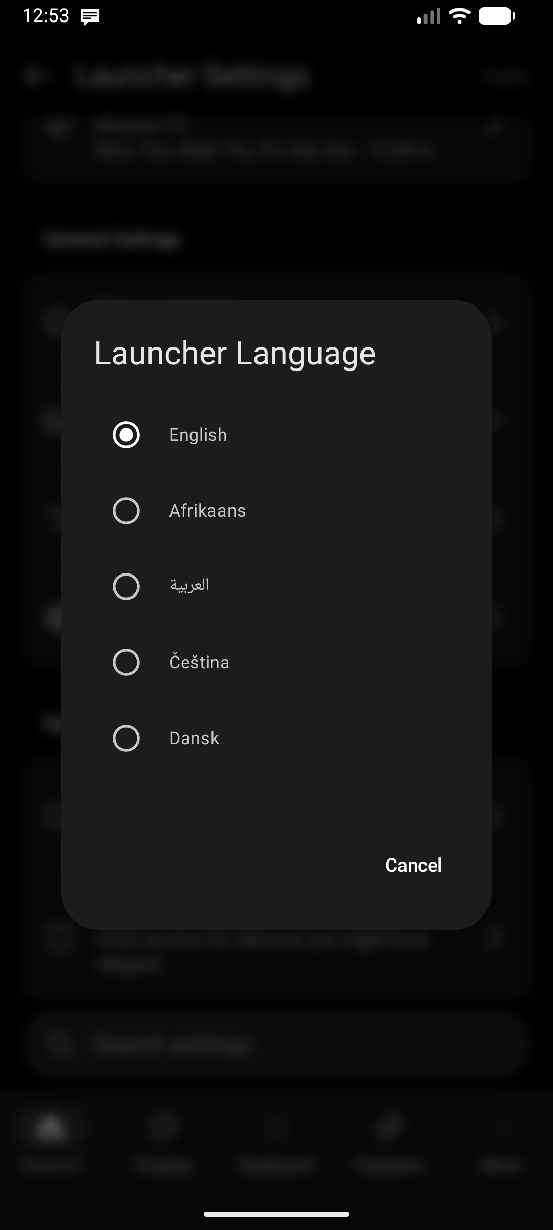 Launcher Language Selection