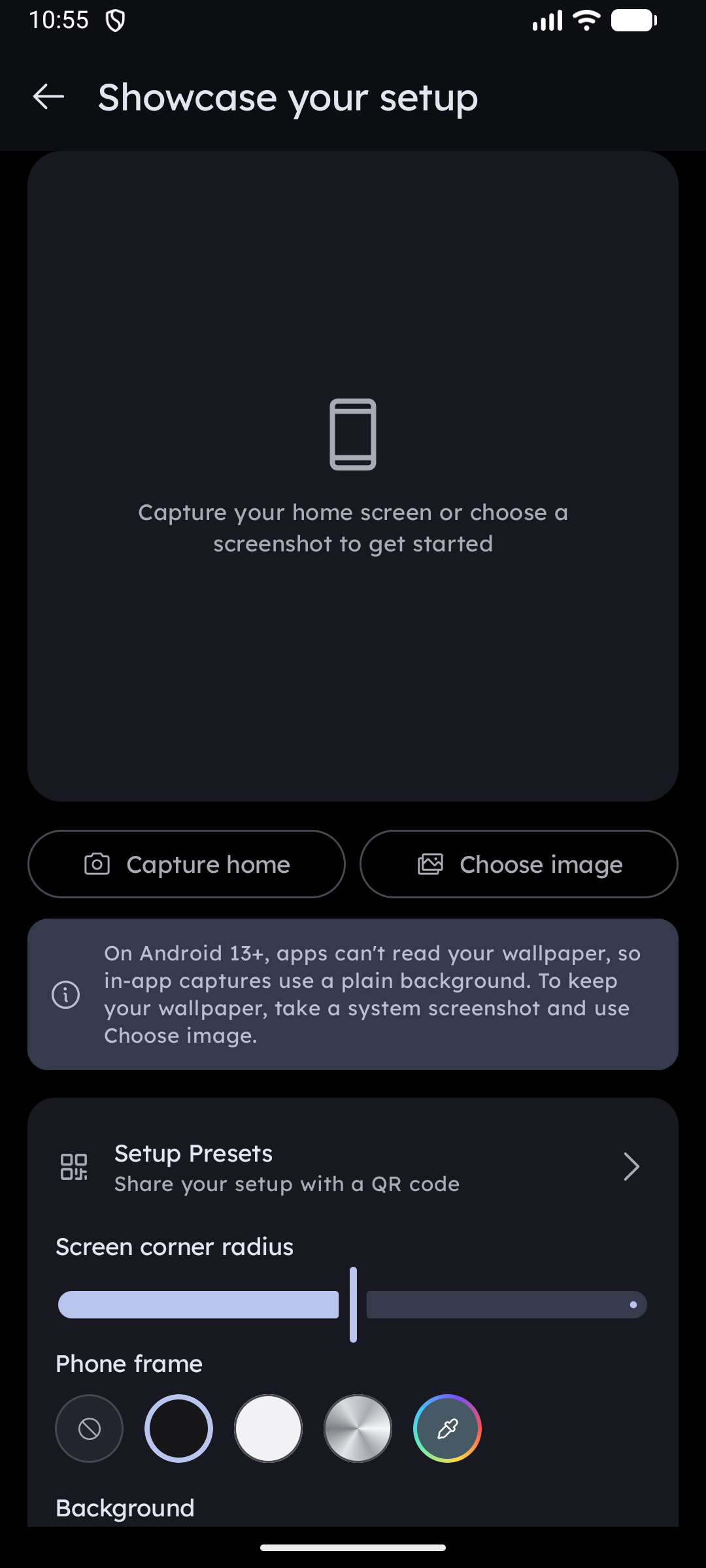 Showcase Your Setup Editor