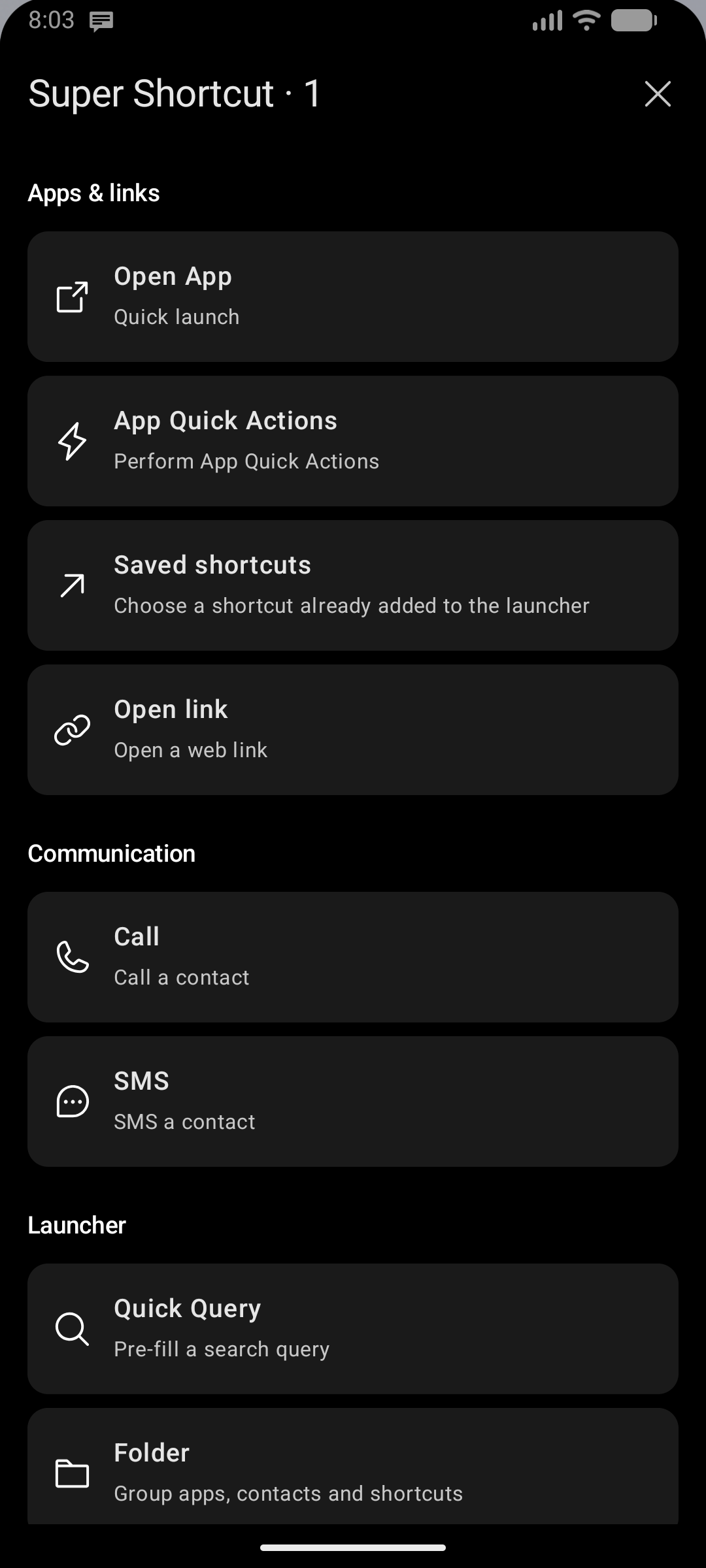 Super Shortcut Picker Sheet