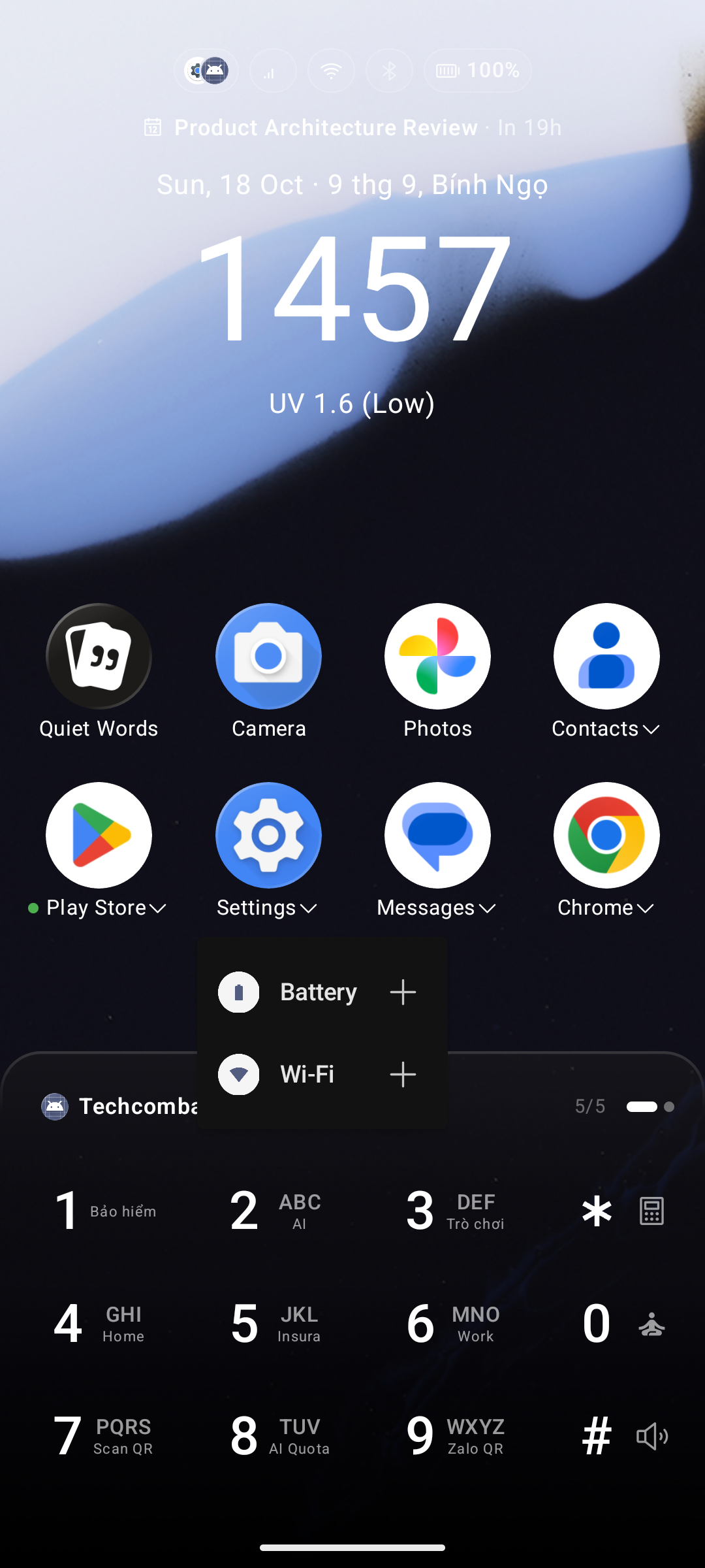 T9 Quick Actions Menu