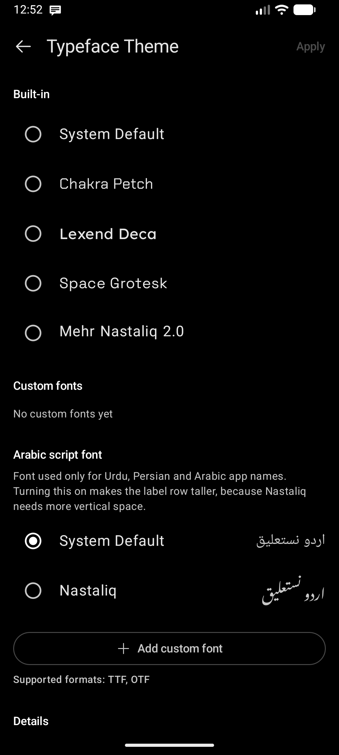 Launcher Typeface Manager
